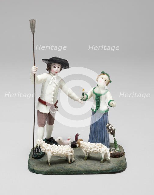 Shepherd and Shepherdess, France, Late 18th century. Creator: Verres de Nevers.
