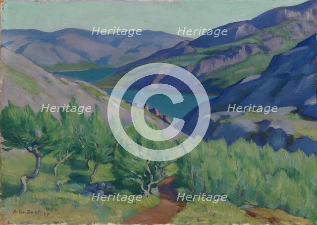 Summer Landscape from Linhammar, 1934. Creator: Anton Lindforss.