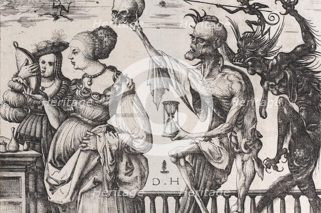 Death and the Devil Surprising Two Women, ca. 1515. Creator: Daniel Hopfer.