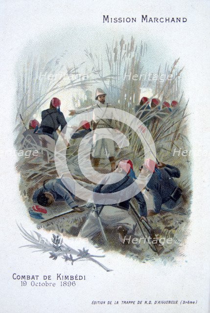 The Marchand expedition: fighting at Kimbedi, Congo, 19 October 1896. Artist: Unknown