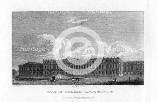 Palace of Versailles, near Paris, 1829. Artist: Byrne