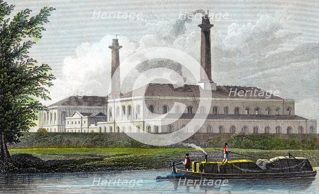 Gasworks on Regent's Canal, London, 1828. Artist: Unknown