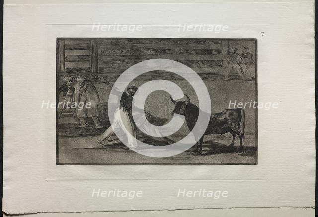 Bullfights: Origin of the Harpoons or Banderillas, 1876. Creator: Francisco de Goya (Spanish, 1746-1828).