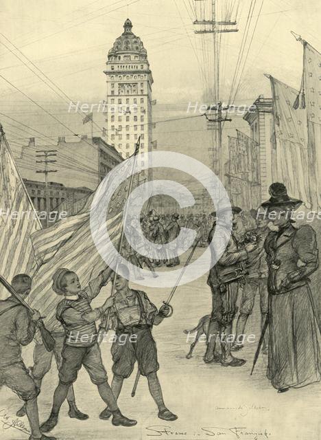 Street scene in San Francisco, USA, 1898. Creator: Christian Wilhelm Allers.