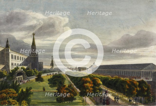 Moscow Manege and Alexander Garden, 1825.