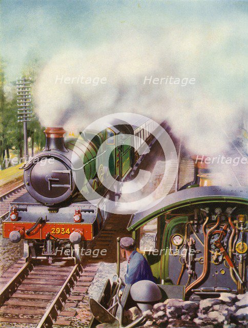 'Passing at Speed. An unusual view from the tender of a goods engine', 1935-36. Creator: Unknown.