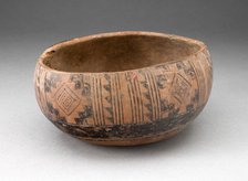 Bowl with Incised and Painted Textile-Like Motifs, A.D. 1400/1500. Creator: Unknown.