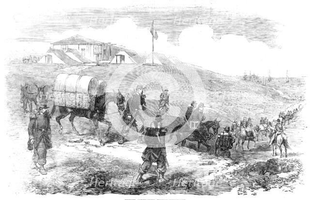 French Ambulances, before Sebastopol, 1854. Creator: Unknown.