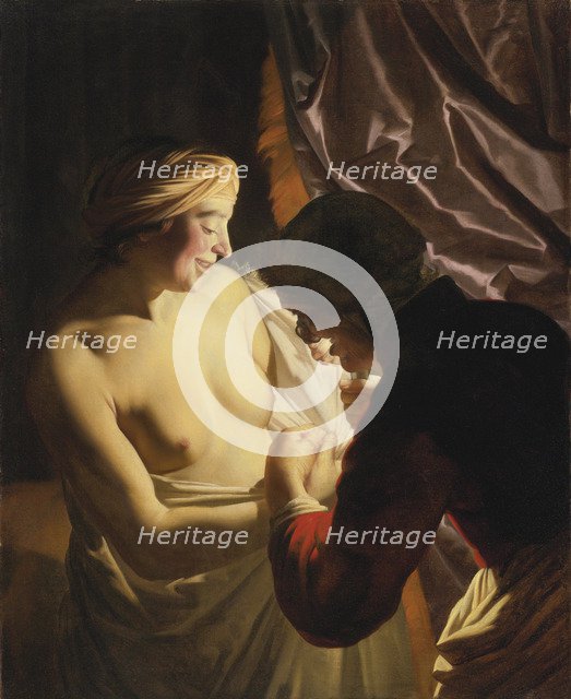 The Flea Hunt, c. 1620. Artist: Honthorst, Gerrit, van (1590-1656)