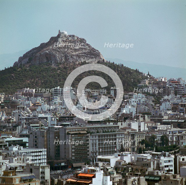 View of Lycabettus Hill and the Acropolis. Artist: Unknown