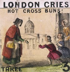 'Hot Cross Buns!', Cries of London, c1840. Artist: TH Jones