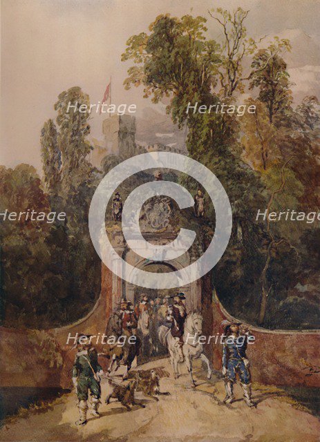 'A Hawking Party Setting Out', 19th century, (1935). Artist: George Haydock Dodgson.