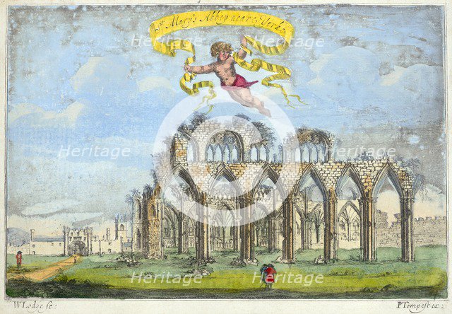 St Mary's Abbey, York, Yorkshire, 1720. Artist: Unknown.