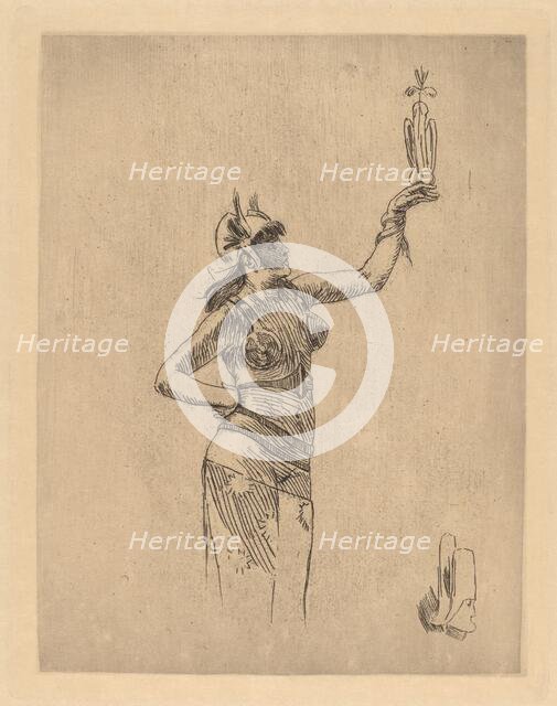 The Falconer (La fauconniere). Creator: Félicien Rops.