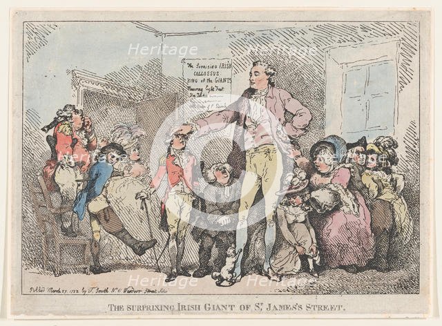 The Surprising Irish Giant of St. James's Street, March 27, 1785., March 27, 1785. Creator: Thomas Rowlandson.