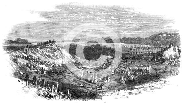 The explosion of gunpowder magazines at Erith:…the powder-magazines after the explosion, 1864. Creator: Unknown.