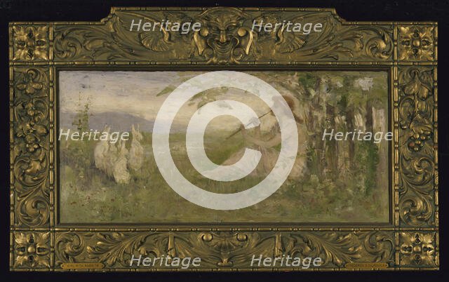 Girl with Rabbits, 1886. Creator: Frederick Stuart Church.