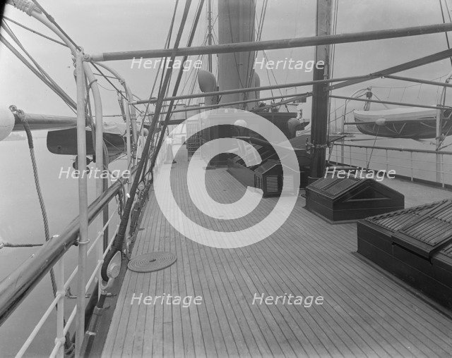 Top deck on steam yacht 'Venetia', 1920. Creator: Kirk & Sons of Cowes.
