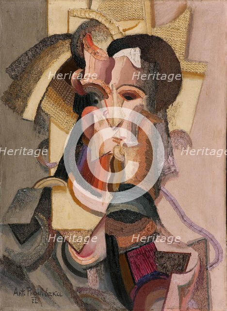 Lady with Straw Hat, 1922. Creator: Procházka, Antonin (1882-1945).