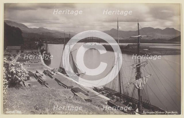 Portmadoc Harbour from Borth, 1860/94. Creator: Francis Bedford.