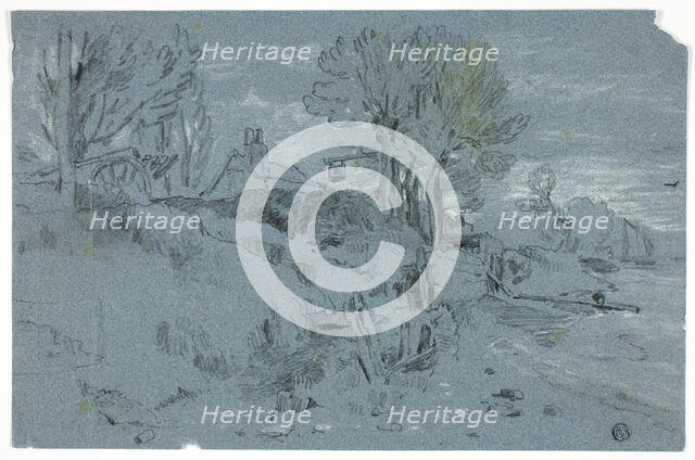 Bank of a River with Mill, n.d. Creators: William Turner, John Varley I.