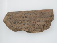 Ostrakon with a Letter from Kame to Aaron, Coptic, 600. Creator: Unknown.