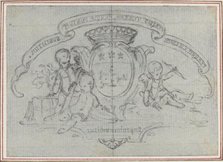 Coat of Arms with Three Putti. Creator: Hubert Francois Gravelot.