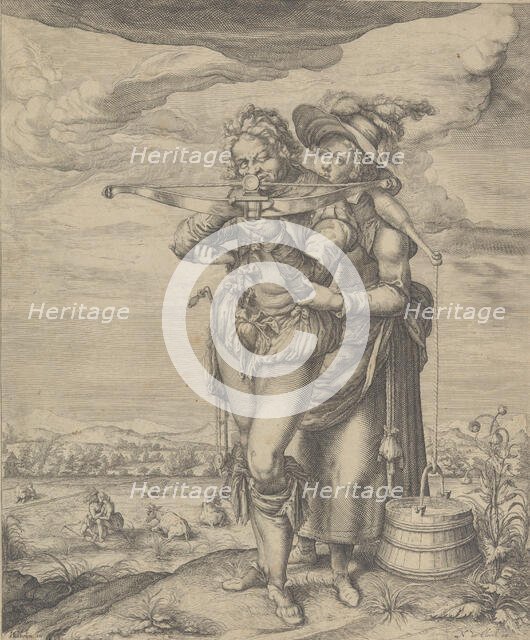 The Archer and the Milkmaid, ca. 1610 Creator: Andries Stock.