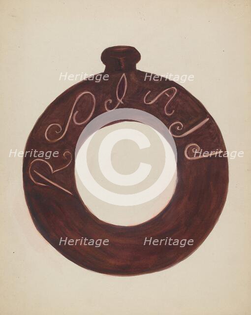 Pottery Bottle, c. 1936. Creator: Willoughby Ions.