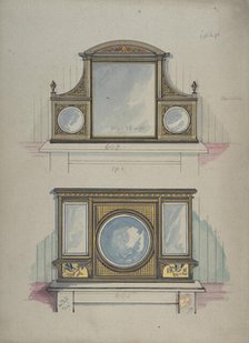 Design for Two Mirrors over Mantels, 1840-99. Creator: Anon.