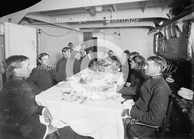 U.S.S. Massachusetts, junior officers' mess, between 1896 and 1901. Creator: Unknown.