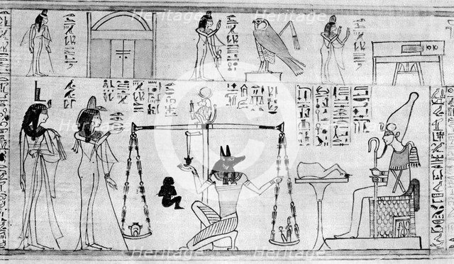 'Judgement of the Dead', from the Temple of Deir-el-Bahari, Egypt, c1025 BC (1936). Artist: Unknown