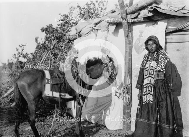 Irene Rock, an Assinaboine [sic] schoolgirl at Fort Belknap, c1907. Creator: Unknown.