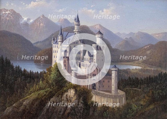 Neuschwanstein Castle. Creator: Sattler, Hubert (1817-1904).