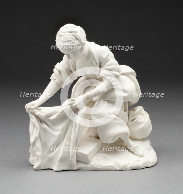 Girl Washing Clothes, Sèvres, 1755/60. Creator: Sèvres Porcelain Manufactory.