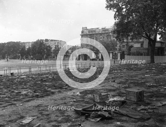 The streets after the Coronation of Elizabeth II, London, 2nd June 1953.  Creator: Arthur Charles Kirby Ware.