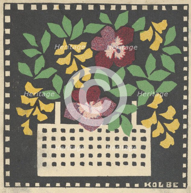 Basket of Flowers, 1907. Creator: Leopoldine Kolbe.