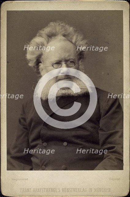 Henrik Ibsen, Norwegian playwright and poet, late 19th or early 20th century.  Creator: Franz Seraph Hanfstaengl.