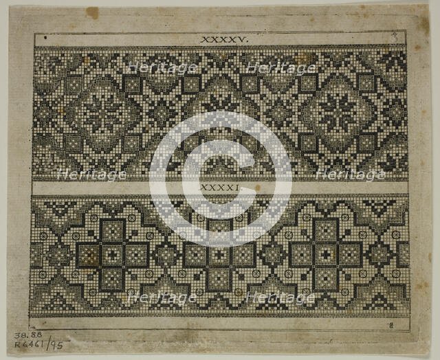 Illustrations from Schön Neues Modelbuch, plate 95 from Woodcuts from Books of the XVI Cent...1937. Creator: Johann Sibmacher.