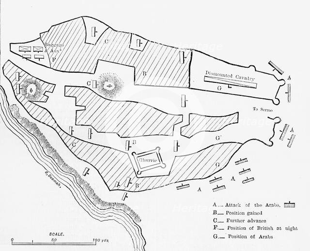'Plan of British Positions at the First Attack on Koreigaum', c1891. Creator: James Grant.