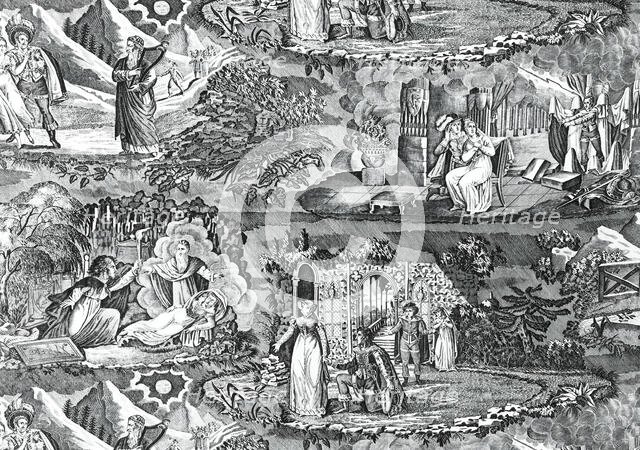 Le Vampire (The Vampyre) (Furnishing Fabric), France, c. 1820. Creator: Unknown.