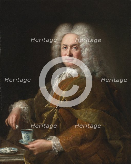 Portrait of a gentleman holding a cup of chocolate. Artist: Belle, Alexis Simon (1674-1734)