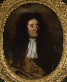 Portrait of Jean de La Fontaine (1621-1695), c. 1680. Creator: Rigaud, Hyacinthe François Honoré (1659-1743).