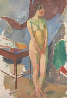 Standing Female Nude, 1918-1920. Creator: Karl Isakson.