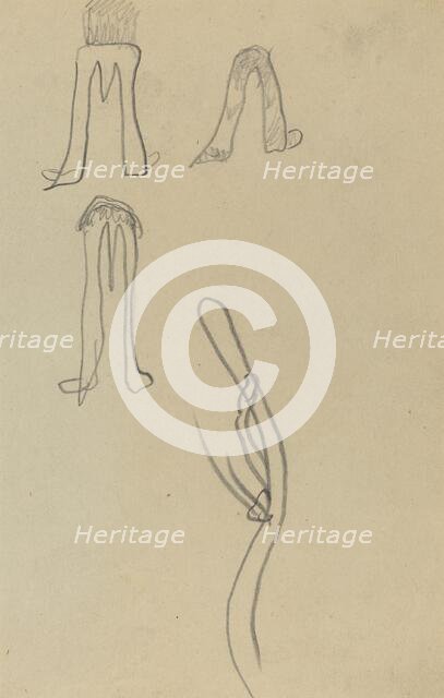 Four Fantastic Forms [recto], 1884-1888. Creator: Paul Gauguin.