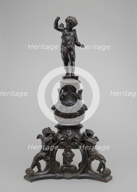 Andiron with Putto Finial, model c. 1600, cast probably 17th/18th century. Creator: Nicolò Roccatagliata.
