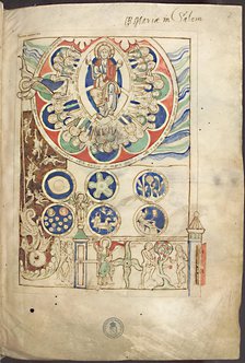 Miniature Initium creaturae dei from Liber Scivias by Hildegard of Bingen, ca 1220. Artist: Anonymous  