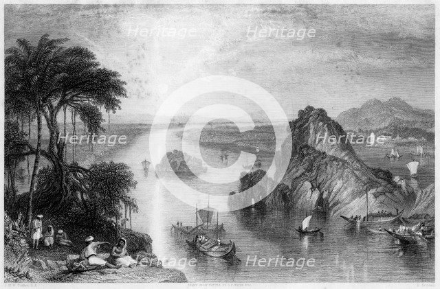 Rocks at Colgong on the Ganges, India, 1838. Artist: Edward Goodall