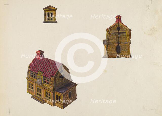 Tiled Roof House Bank, c. 1939. Creator: William O. Fletcher.