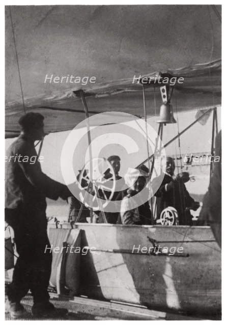 Count Zeppelin with his daughter in the gondola of Zeppelin LZ3, Germany, c1906-1908 (1933). Artist: Unknown
